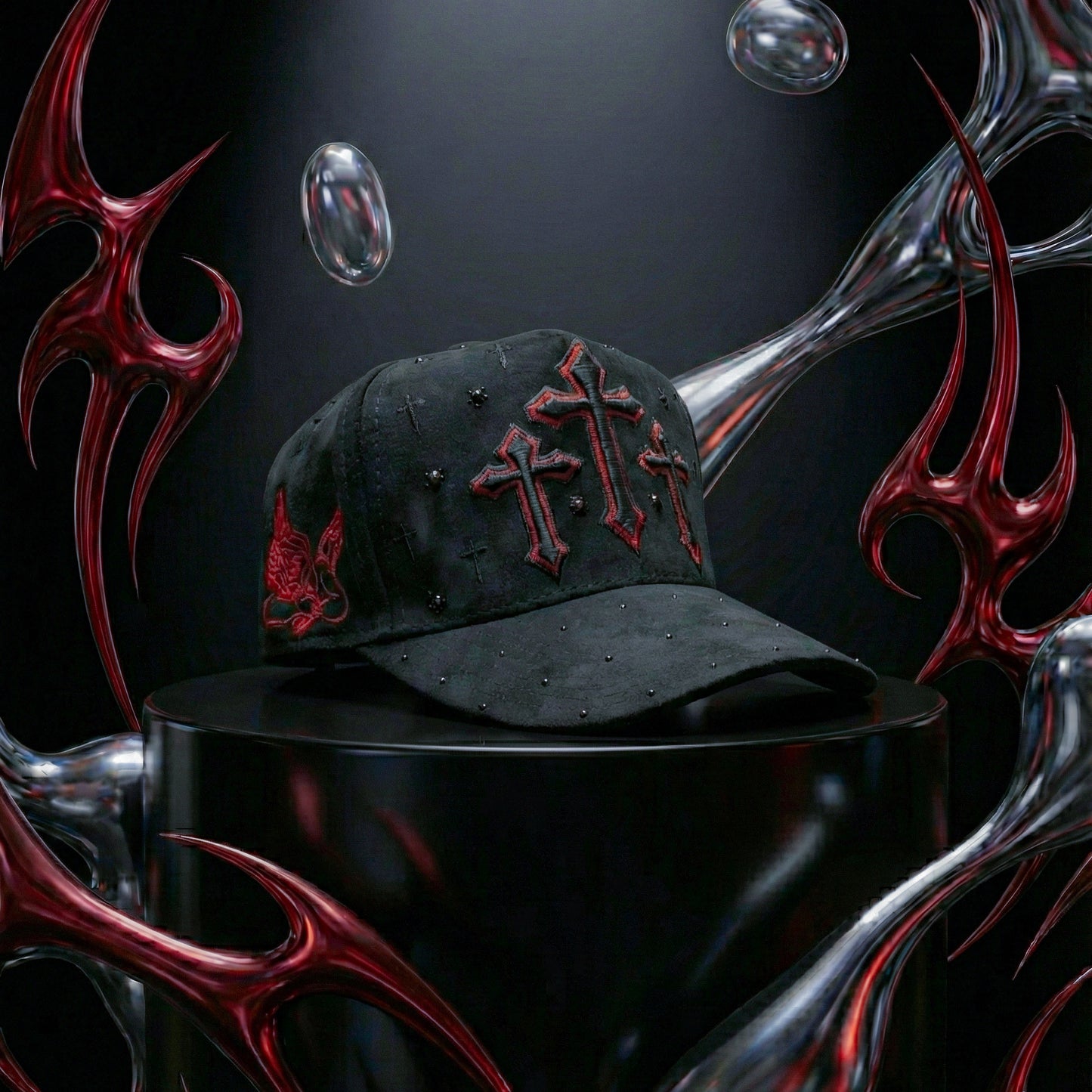 GORRA TRES CRUCES ROJAS