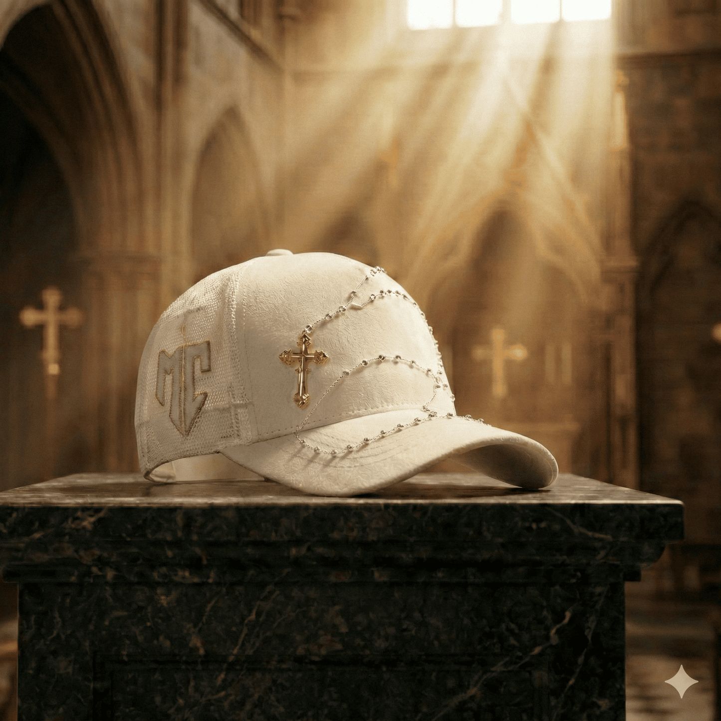 GORRA ROSARIO BLANCA