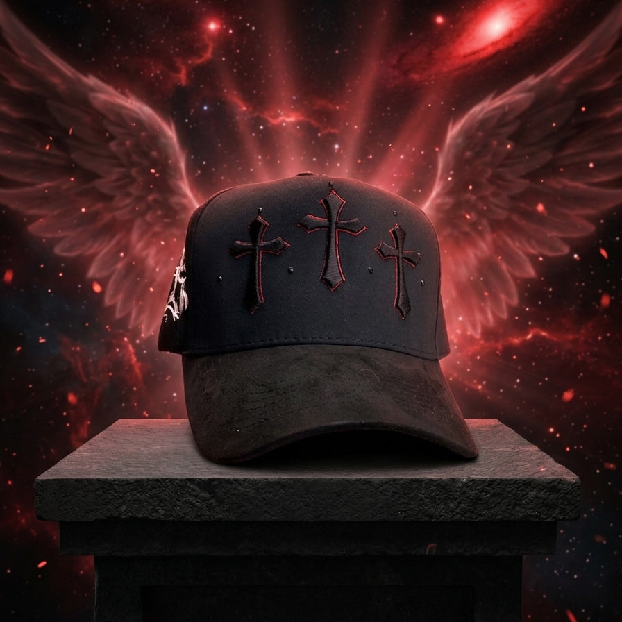 GORRA TRES CRUCES ROJAS